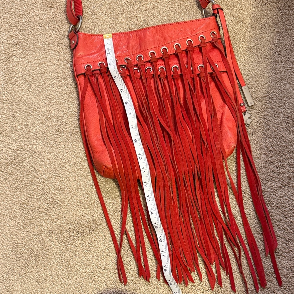 Lucky Brand Vibrant Red Crossbody Bag with Fringe - Picture 4 of 8